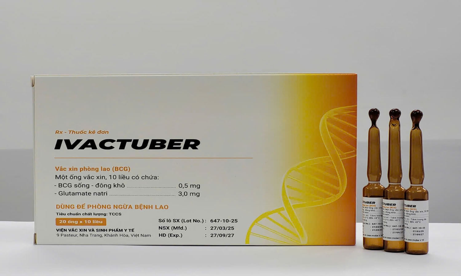 IVACTUBER (Vắc xin phòng lao) (Phòng bệnh: phòng bệnh lao) 893310251023 (SĐK cũ: QLVX-996-17)