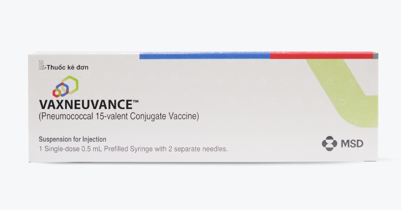 Vaxneuvance (Vắc xin cộng hợp polysaccharide phế cầu khuẩn (15 giá, hấp phụ)) (Phòng bệnh: phòng bệnh phế cầu xâm lấn và bệnh viêm phổi, viêm tai giữa cấp tính do Streptoccocus pneumoniae) 539310049125
